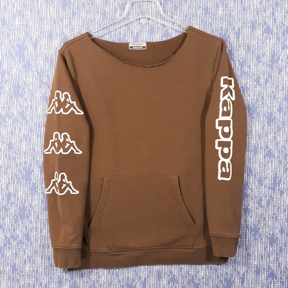Kappa Sweatshirt Jumper Size Medium Spellout Casual Streetwear Brown